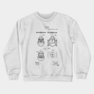 Stop Valve Vintage Patent Hand Drawing Crewneck Sweatshirt